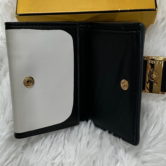 RARE FENDI X JOSHUA VIDES Nappa Matisse FF Embossed Micro Tri-Fold Wallet - Picture 9 of 13